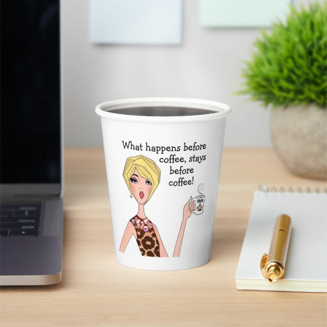 Gobelets En Papier "Ce qui se passe avant le café, reste avant le caf (Insitu)