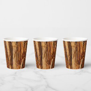 Gobelets En Papier Cèdre texturé en écorce de bois