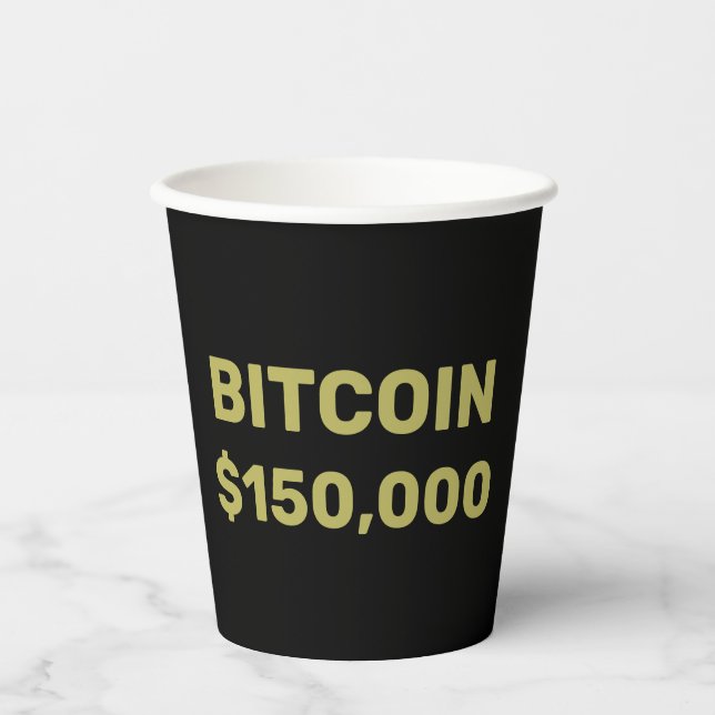Gobelets En Papier Célébration de Bitcoin à 150000 (Recto)