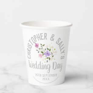 Gobelets En Papier Célébration de fête d'un mariage