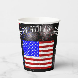 Gobelets En Papier Célébration du 4 juillet - Drapeau des États-Unis 
