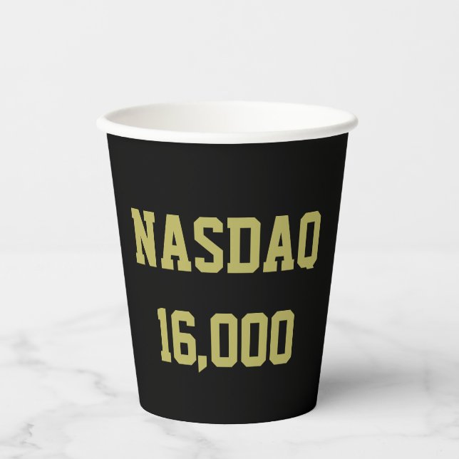 Gobelets En Papier Célébration du marché Stock NASDAQ 16000 (Recto)