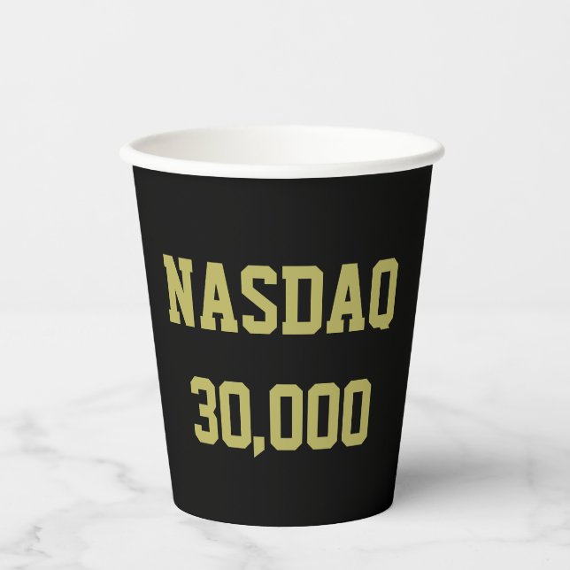 Gobelets En Papier Célébration du NASDAQ 30000 en Bourse (Recto)