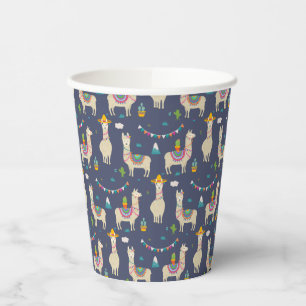 Gobelets En Papier Célébration Llama Motif
