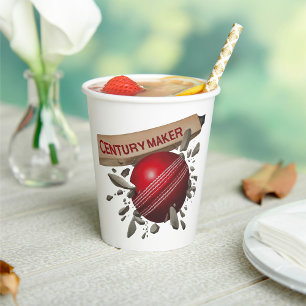 Gobelets En Papier Century Maker Cricket Bat et Ball Sports