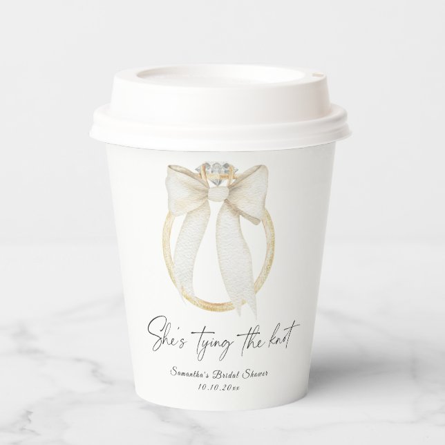 Gobelets En Papier Cérémonie de mariage Elle se marie Shower de maria (Recto)