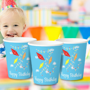 Gobelets En Papier Cerfs-volants dans Blue Sky Anniversaire de enfant