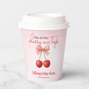 Gobelets En Papier Cerise sur le Baby shower de fille rose supérieur