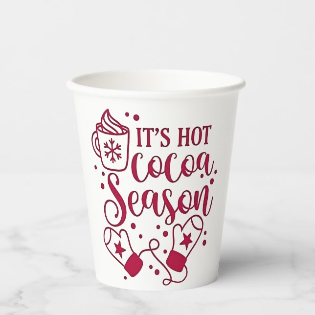 Gobelets En Papier C'est Chocolat chaud saison Noël Cacoa (Recto)