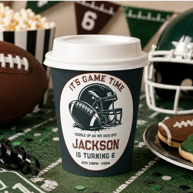 Gobelets En Papier C'est l'heure du match ! Coup d'envoi des enfants  (It’s game time! Kick off football birthday kids Paper Cups)