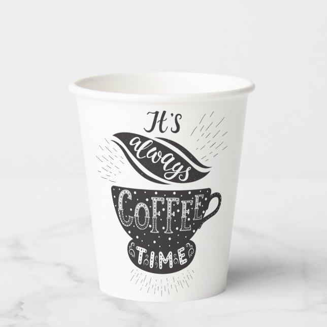 Gobelets En Papier C'est Toujours l'Heure du Café (Recto)