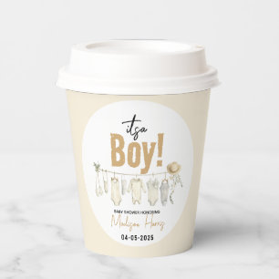 Gobelets En Papier C'est un garçon ! Baby shower Bleu - Cute & Sweet