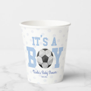 Gobelets En Papier C'est un garçon ! Baby shower de balle de football