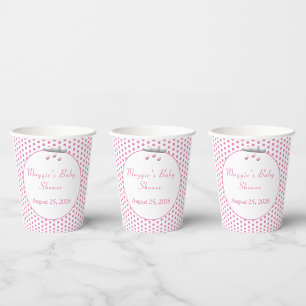 Gobelets En Papier C'est une Polka-Dot rose fille