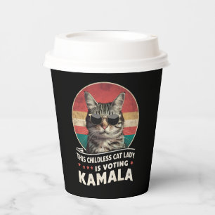 Gobelets En Papier Cette dame de chats sans enfants vote Kamala