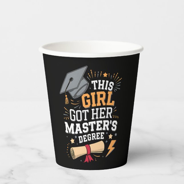 Gobelets En Papier Cette fille a obtenu son diplôme de master (Recto)