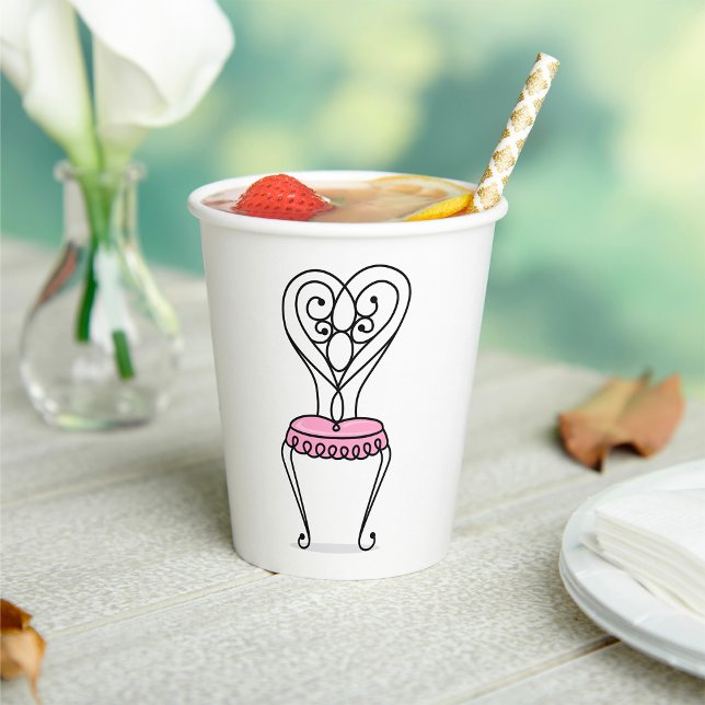 Gobelets En Papier Chaise rose (Créateur téléchargé)