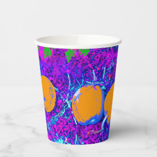 Gobelets En Papier Champ Citrouille purplé dans le style Pop Art
