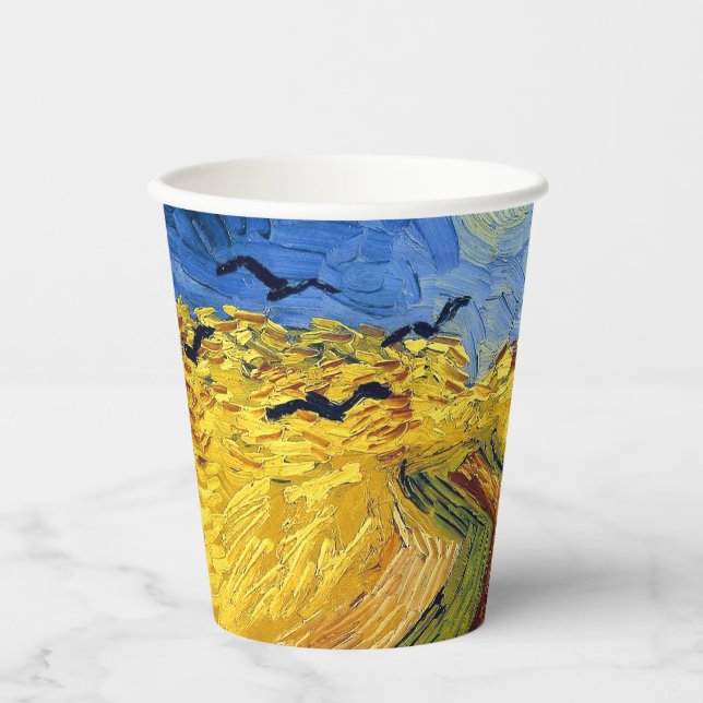 Gobelets En Papier Champ de blé de Van Gogh peinture impressionniste (Recto)