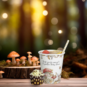 Gobelets En Papier Champignon d'automne Baby shower forestier