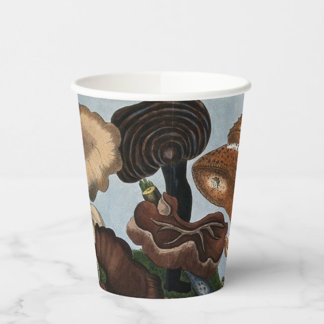 Gobelets en papier champignons botaniques (Gauche)