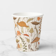 Champignons et Feuilles d'automne - motif sans sou