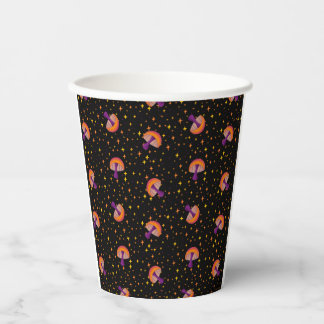 Gobelets En Papier Champignons magiques d'automne_noir