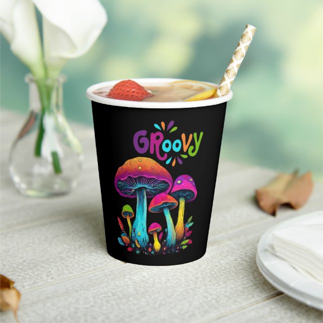 Gobelets En Papier Champignons Psychédéliques Colorés- (Insitu)