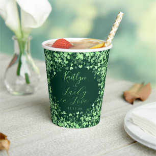 Gobelets En Papier Chanceux en amour Bridal Shower Saint-Patrick