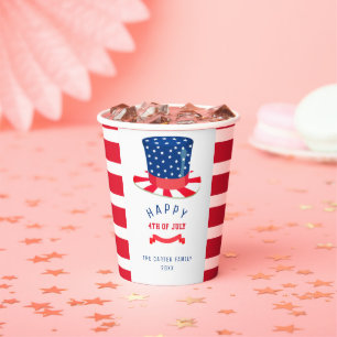 Gobelets En Papier Chapeau de l'oncle Sam patriotique du 14 juillet r
