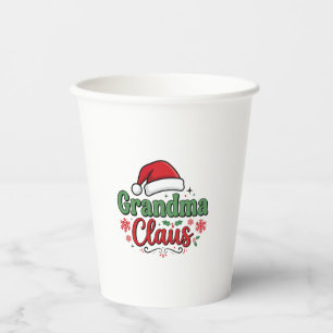 Gobelets En Papier Chapeau de Noël de Grand-Mère Noël