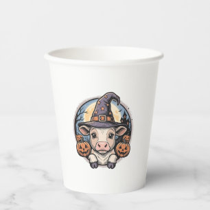 Gobelets En Papier Chapeau de sorcière de veau Halloween mignon Gravu