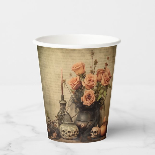 Gobelets En Papier Chariot Halloween vintage (4) (Recto)