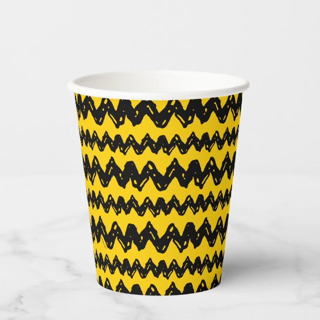 Gobelets En Papier Charlie Brown Zig Zag Motif (Recto)