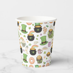 Gobelets En Papier Charmes de chance Kawaii pour la Saint-Patrick Pot