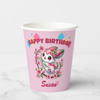 Gobelets En Papier Charming Sakura Bunny