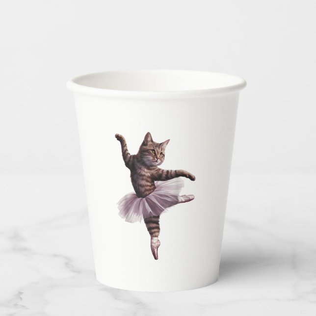 Gobelets En Papier Chat danseuse de ballet (Recto)