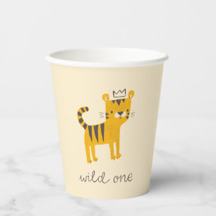 Gobelets En Papier Chat de tigre sauvage