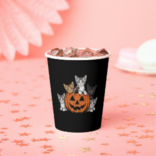 Gobelets En Papier Chat des années 90 Halloween Rétro Saison Sombre 