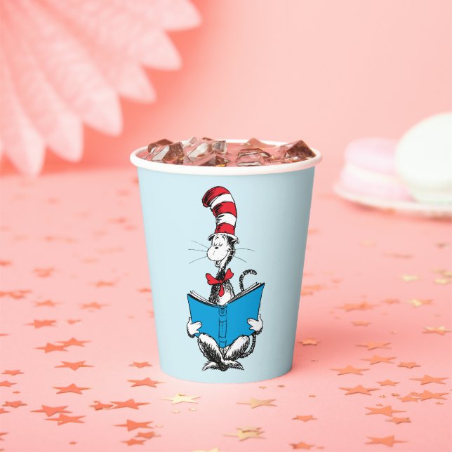 Gobelets En Papier Chat en lecture Casquette (Insitu)