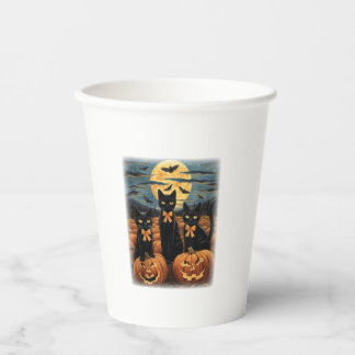 Gobelets En Papier Chat noir Halloween Coquette Chat Chat Halloween C