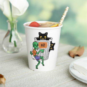 Gobelets En Papier Chat Peureux Halloween