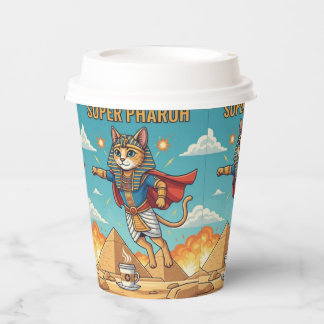 Gobelets En Papier Chat Pharaon - Félin Égyptien Antique Super Héroïq