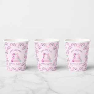 Gobelets En Papier Château de Maison de Bounce Rose Anniversaire
