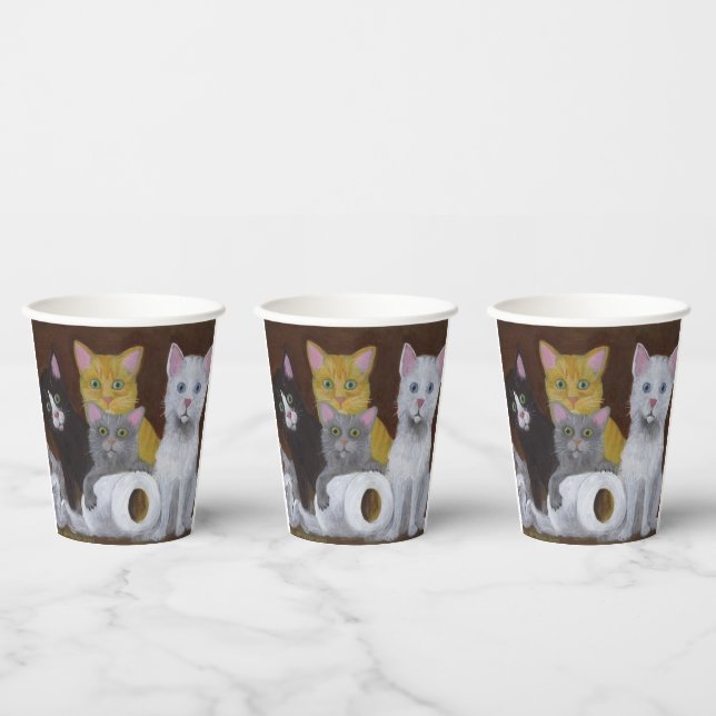 Gobelets En Papier Chatons Joueurs (Multi)