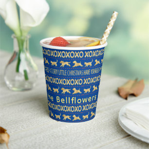 Gobelets En Papier Chats et chiens en fourrure de Noël