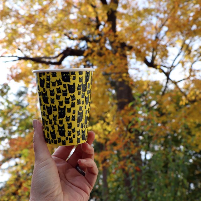 Gobelets En Papier Chats noirs (Créateur téléchargé)