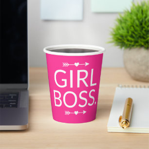 Gobelets En Papier Chaud rose moderne fille Boss
