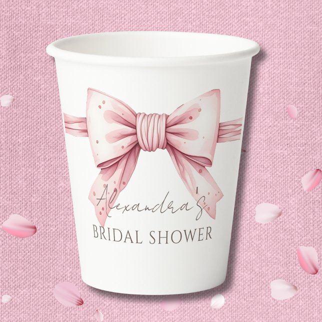 Gobelets En Papier Chaussures à mâchoires roses nouant la Fête des ma (Créateur téléchargé)