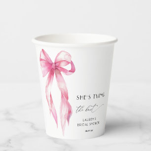 Gobelets En Papier Chaussures De Bow Roses Vides Attachant La Fête de